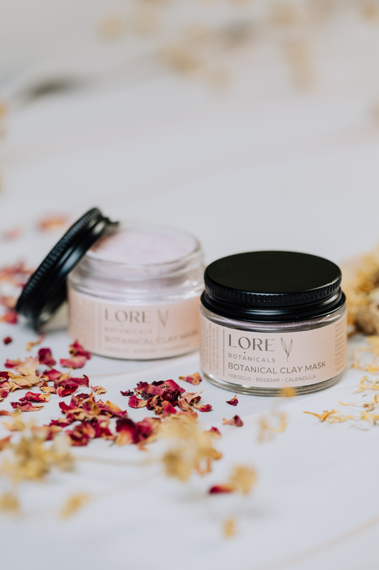 Botanical clay mask - Rosehip Hibiscus Calendula with Rose Geranium & Lavender