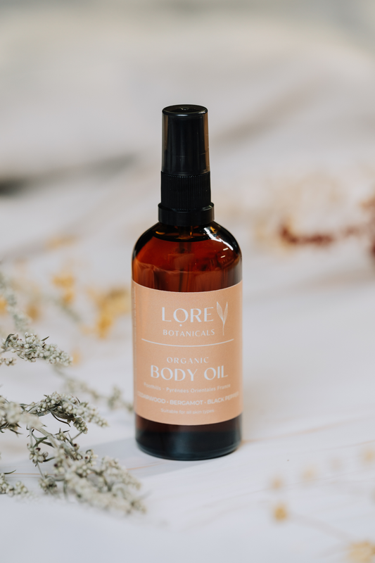 Organic body oil - France ‘foothills’ Pyrenees Orientales - Resinous - Spicey - Woody