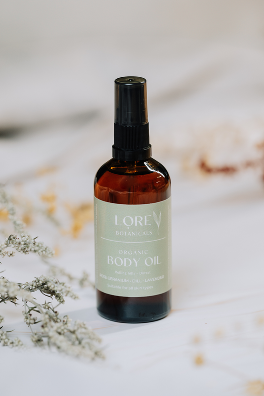 Organic body oil - Dorset green rolling hills 100ml - Fresh / Floral / Herbaceous