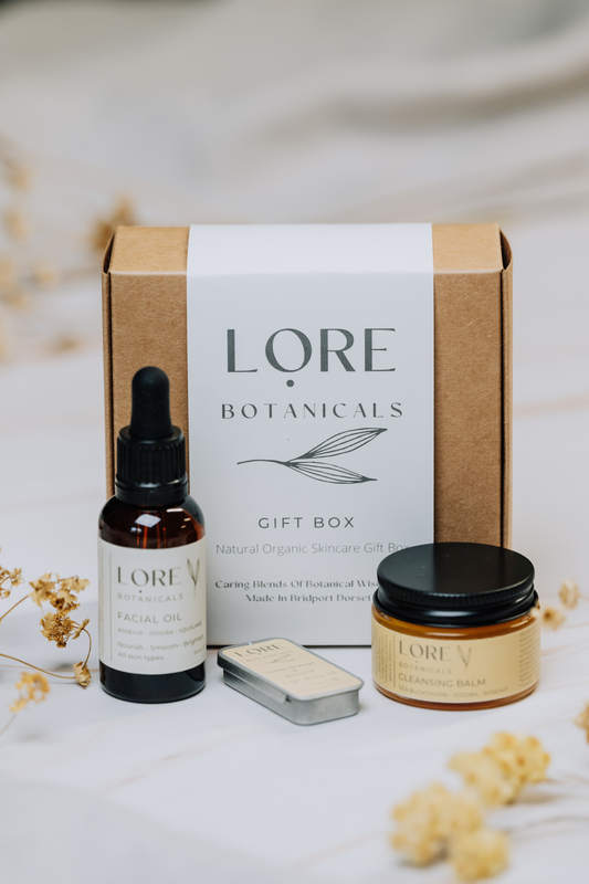Natural Organic Skincare Gift Box - Facial oil / Cleansing balm / Lip balm