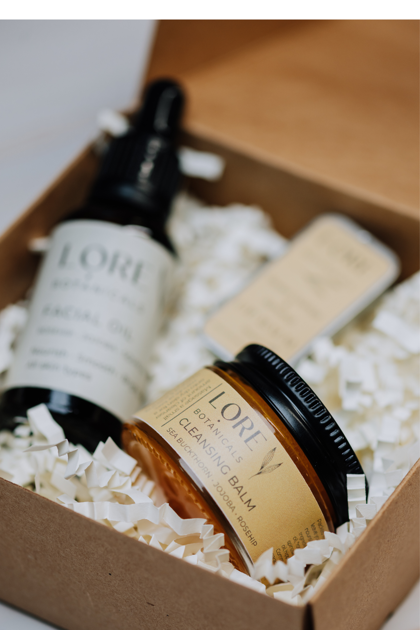 Natural Organic Skincare Gift Box - Facial oil / Cleansing balm / Lip balm