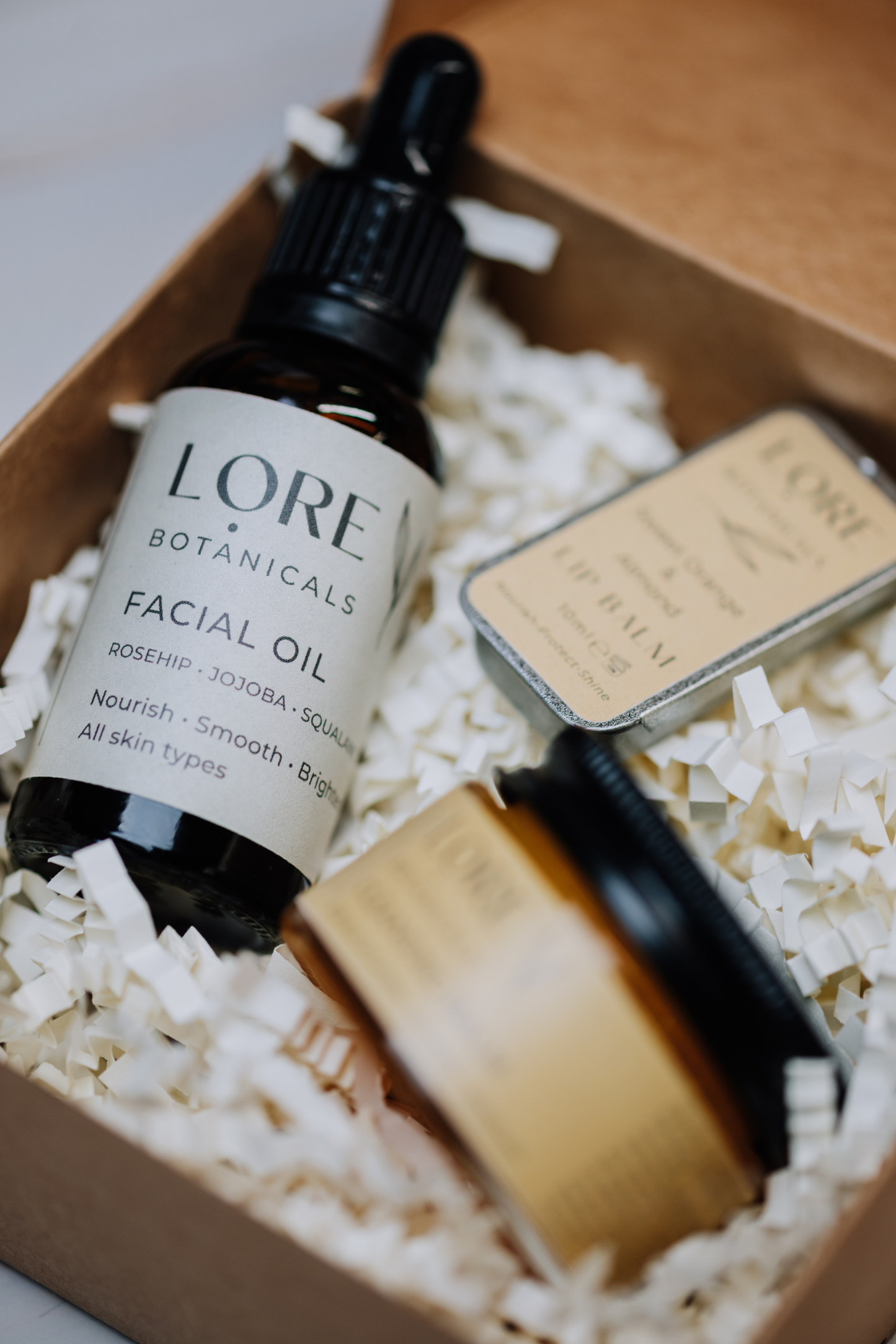 Natural Organic Skincare Gift Box - Facial oil / Cleansing balm / Lip balm