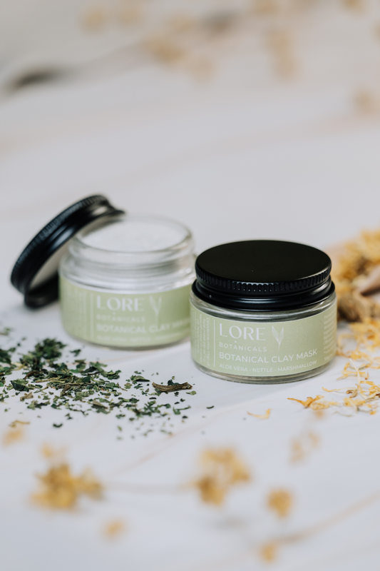 Botanical clay mask - Aloe Vera Nettle Marshmallow with Bergamot & Lavender