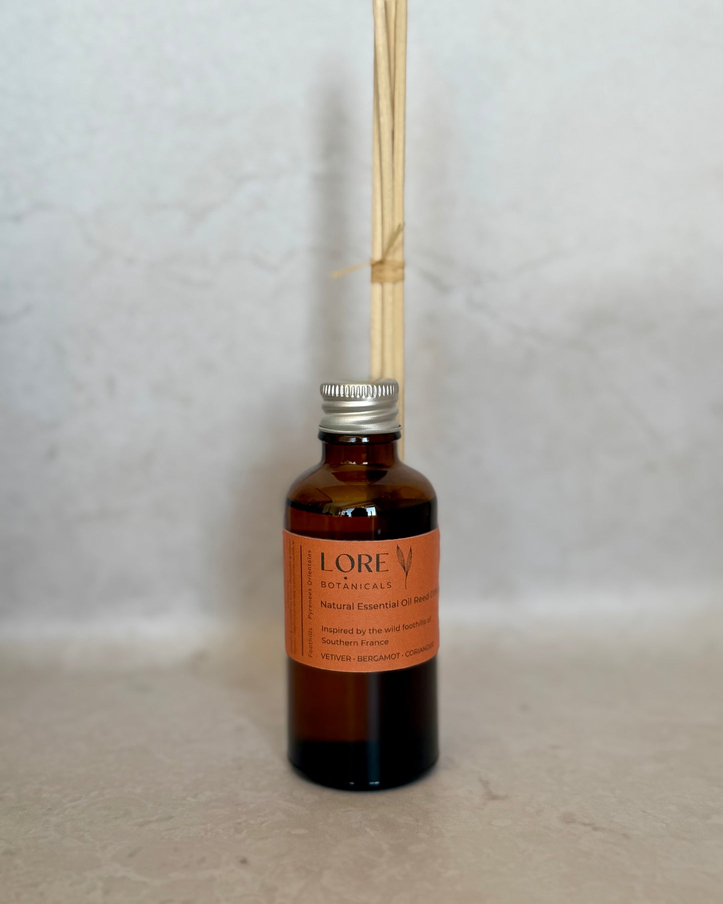 Inspired by the wild foothills of southern Europe, this essential oil reed diffuser blend has been lovingly formulated to transport the senses to the Pyrenees Orientales in  France with its abundant & untamed flora & fauna. 

Think wild & winding overgrown paths through the resinous aromatic foothills of southern France. 

Main scent profile:  Vetiver / Bergamot / Coriander  Woody - Smokey - Aromatic