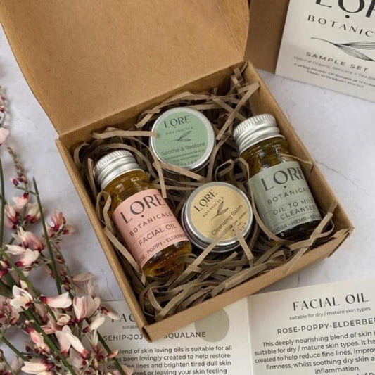 Pick and mix sample 'minis' gift set.

Choose 4 out of 7 of our nourishing skincare minis for this gorgeous set, which makes the perfect travel companion, gift or to sample some of our product range.